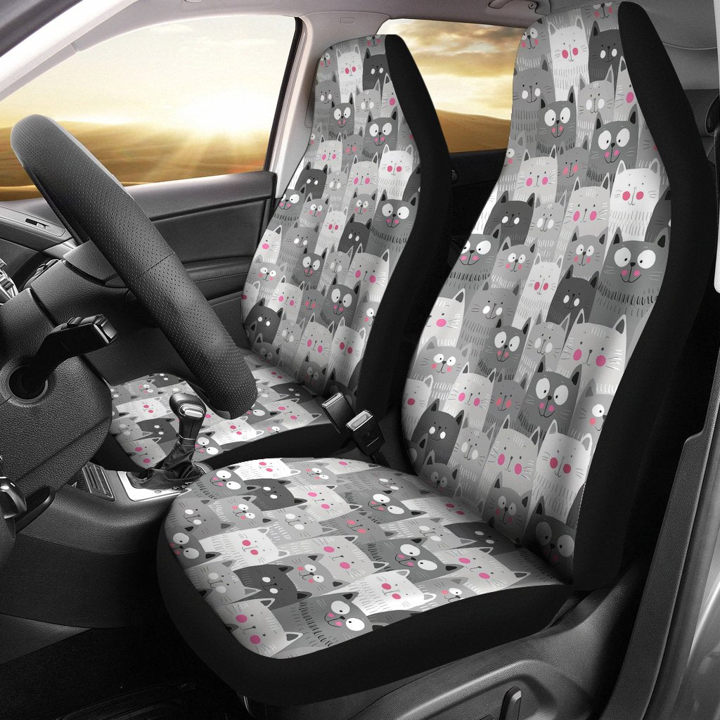 Kitten Cat Pattern Print Universal Fit Car Seat Cover-grizzshop