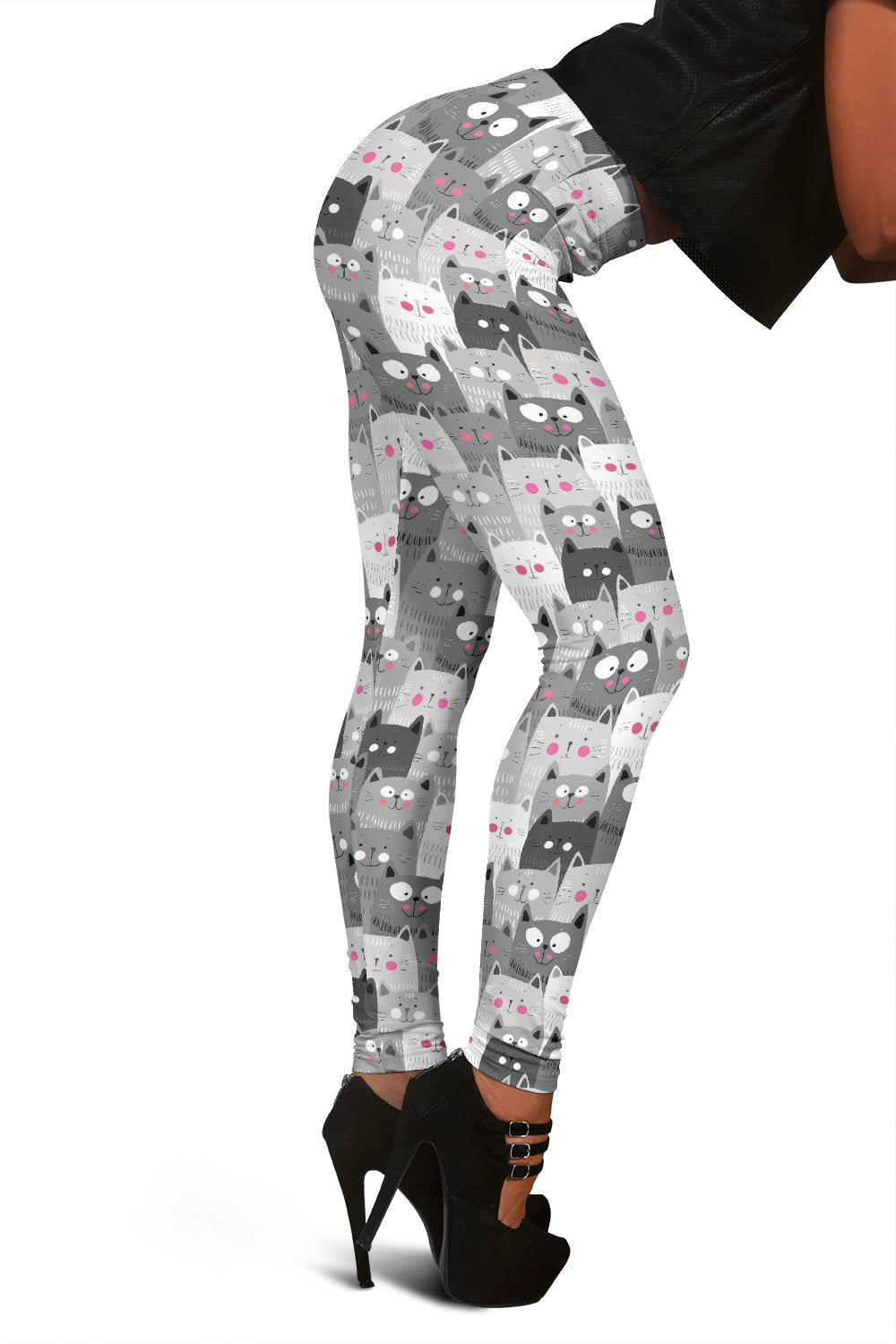 Kitten Cat Pattern Print Women Leggings-grizzshop