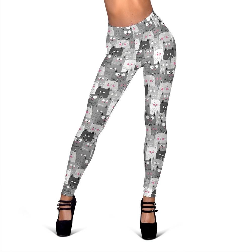 Kitten Cat Pattern Print Women Leggings-grizzshop