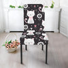 Kitten Floral Cat Pattern Print Chair Cover-grizzshop