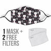 Kitten Floral Cat Pattern Print Face Mask-grizzshop