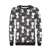 Kitten Floral Cat Pattern Print Women Crewneck Sweatshirt-grizzshop