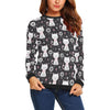 Kitten Floral Cat Pattern Print Women Crewneck Sweatshirt-grizzshop