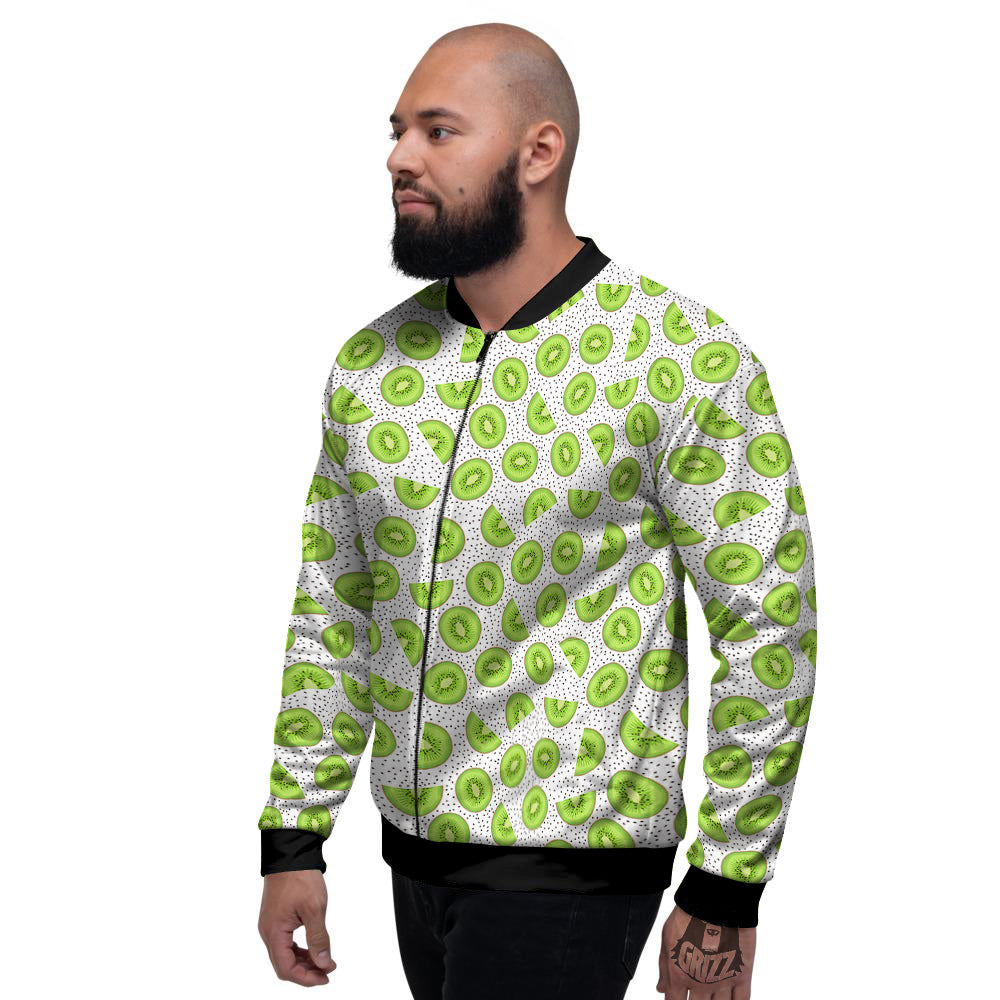 Kiwi Cute Print Pattern Men's Bomber Jacket-grizzshop