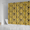 Klimt Gold Print Pattern Bathroom Shower Curtain-grizzshop