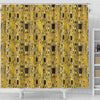 Klimt Gold Print Pattern Bathroom Shower Curtain-grizzshop