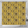 Klimt Gold Print Pattern Bathroom Shower Curtain-grizzshop