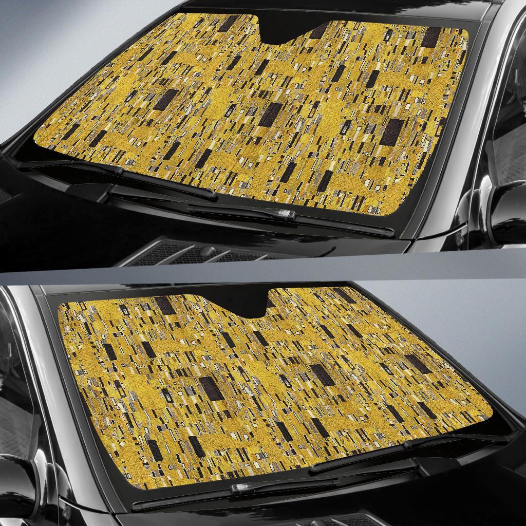 Klimt Gold Print Pattern Car Sun Shade-grizzshop