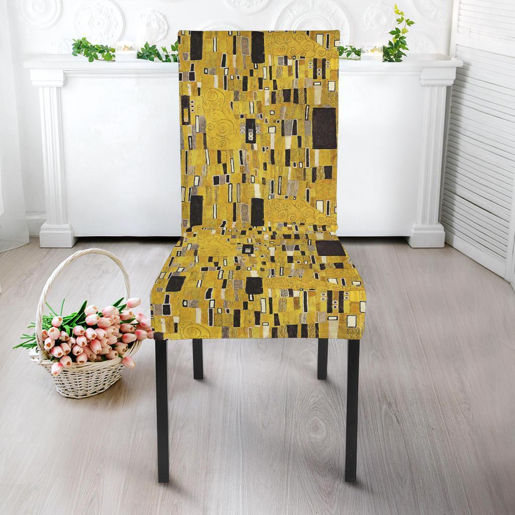 Klimt Gold Print Pattern Chair Cover-grizzshop