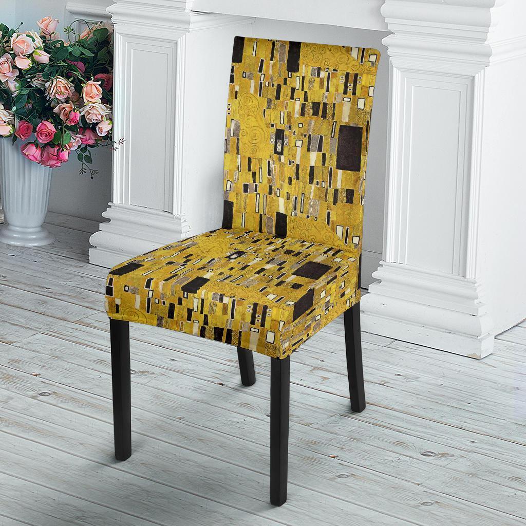 Klimt Gold Print Pattern Chair Cover-grizzshop