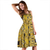 Klimt Gold Print Pattern Dress-grizzshop