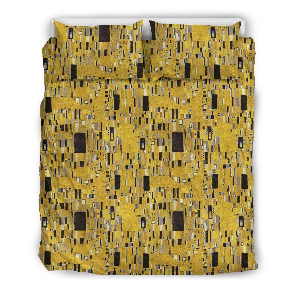 Klimt Gold Print Pattern Duvet Cover Bedding Set-grizzshop