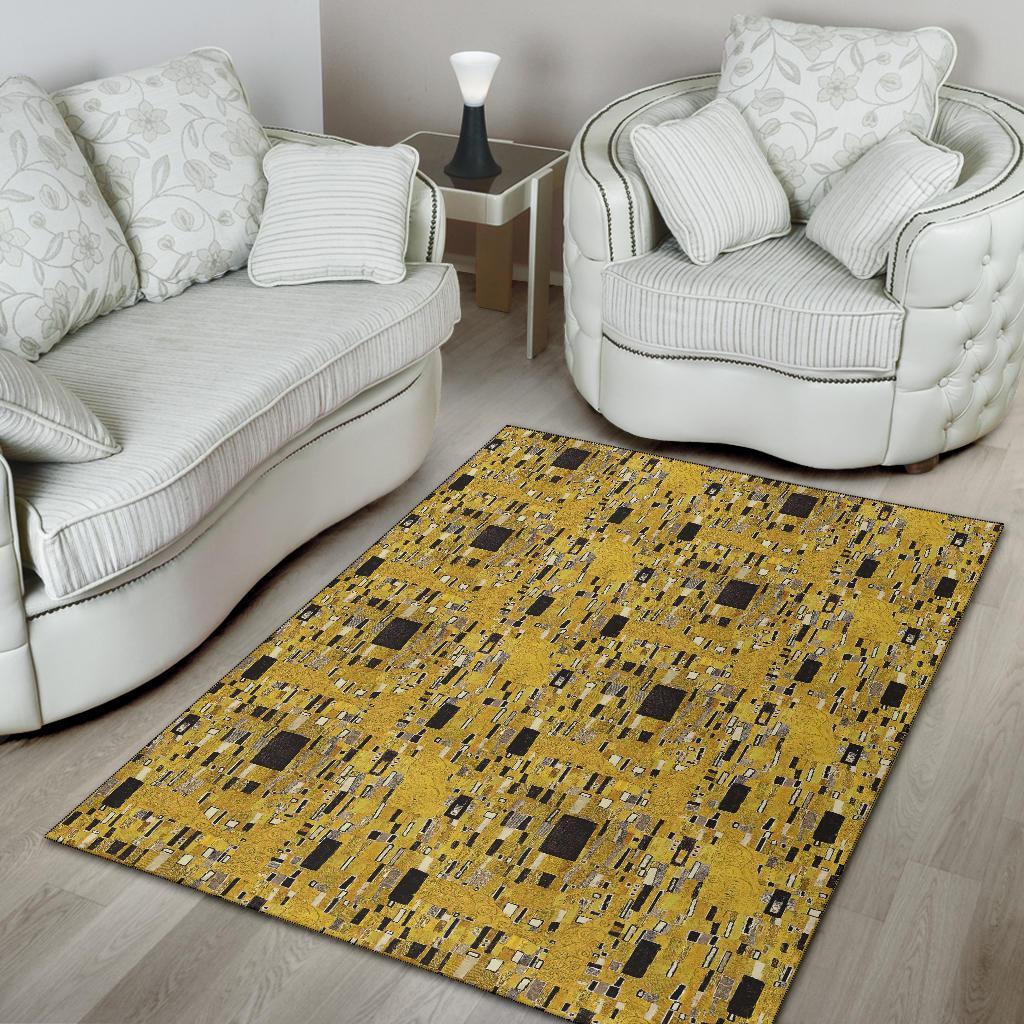 Klimt Gold Print Pattern Floor Mat-grizzshop