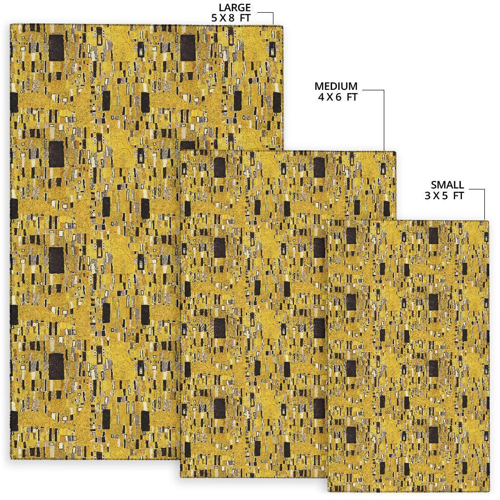 Klimt Gold Print Pattern Floor Mat-grizzshop