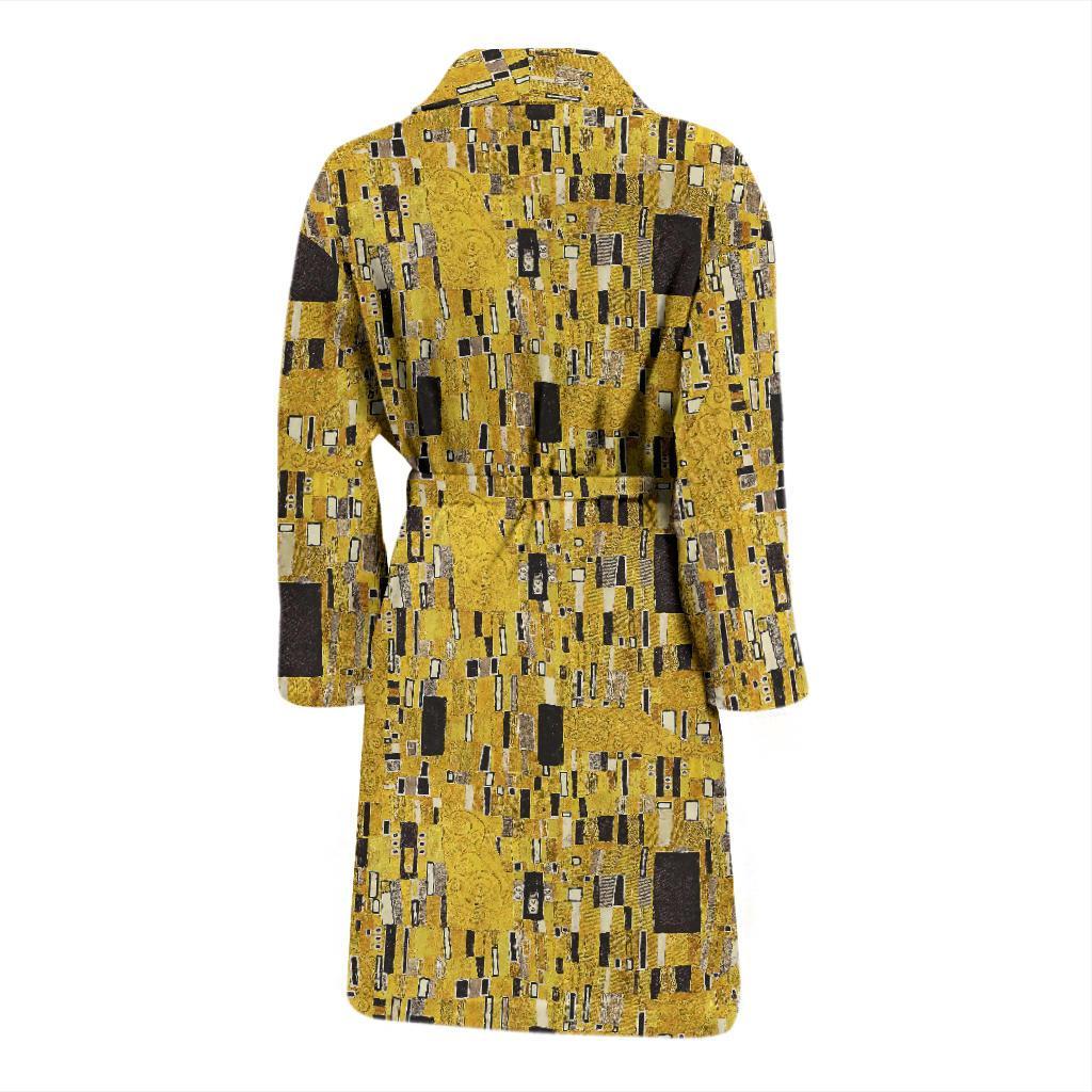 Klimt Gold Print Pattern Men Long Robe-grizzshop