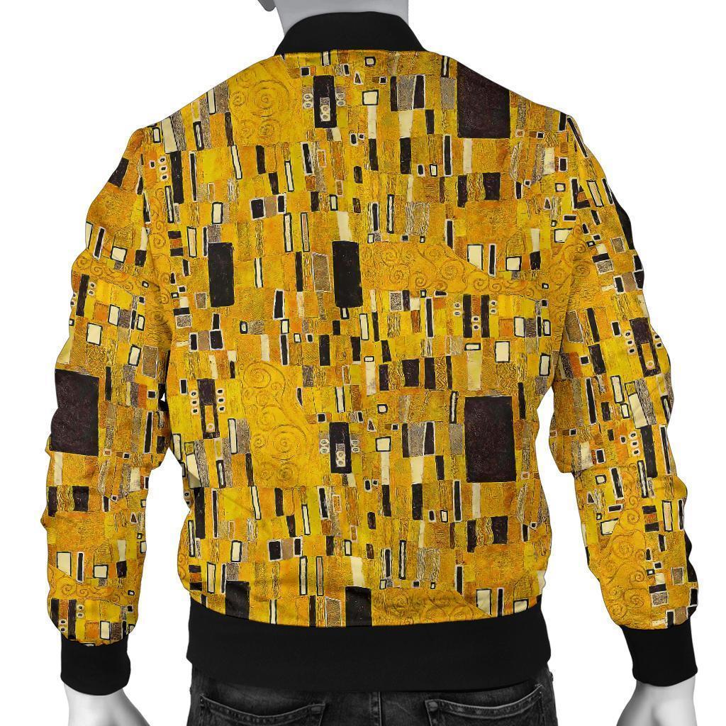 Klimt Gold Print Pattern Men's Bomber Jacket-grizzshop