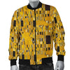 Klimt Gold Print Pattern Men's Bomber Jacket-grizzshop
