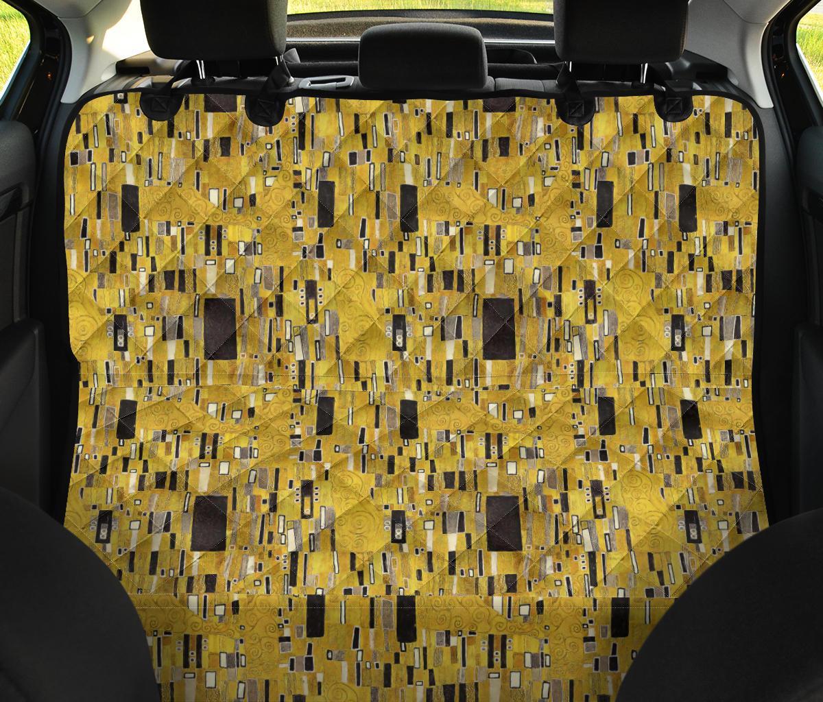 Klimt Gold Print Pattern Pet Car Seat Cover-grizzshop