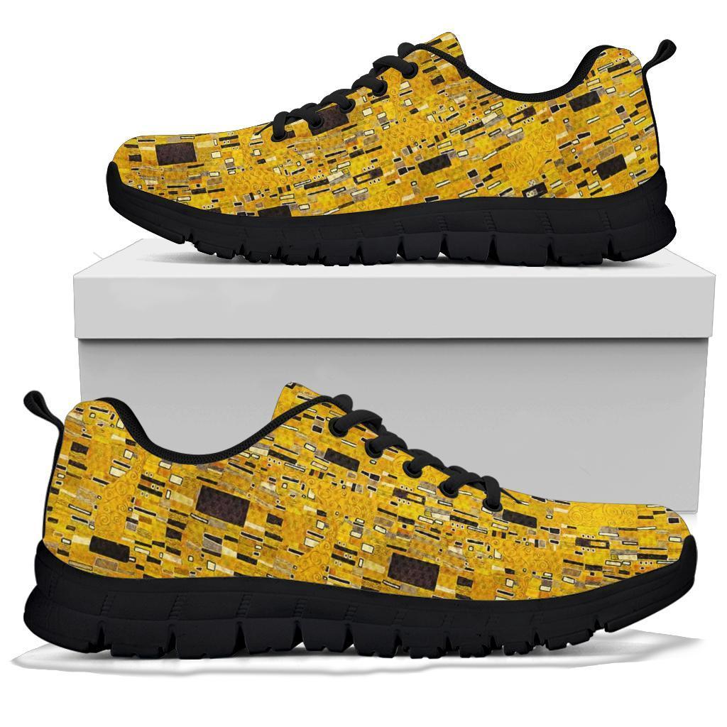 Klimt Gold Print Pattern Sneaker Shoes For Men Women-grizzshop