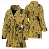 Klimt Gold Print Pattern Women Long Robe-grizzshop