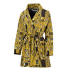 Klimt Gold Print Pattern Women Long Robe-grizzshop
