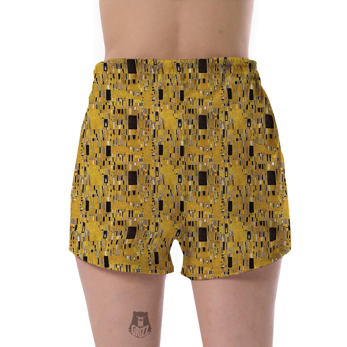 Klimt Gold Print Pattern Women's Shorts-grizzshop