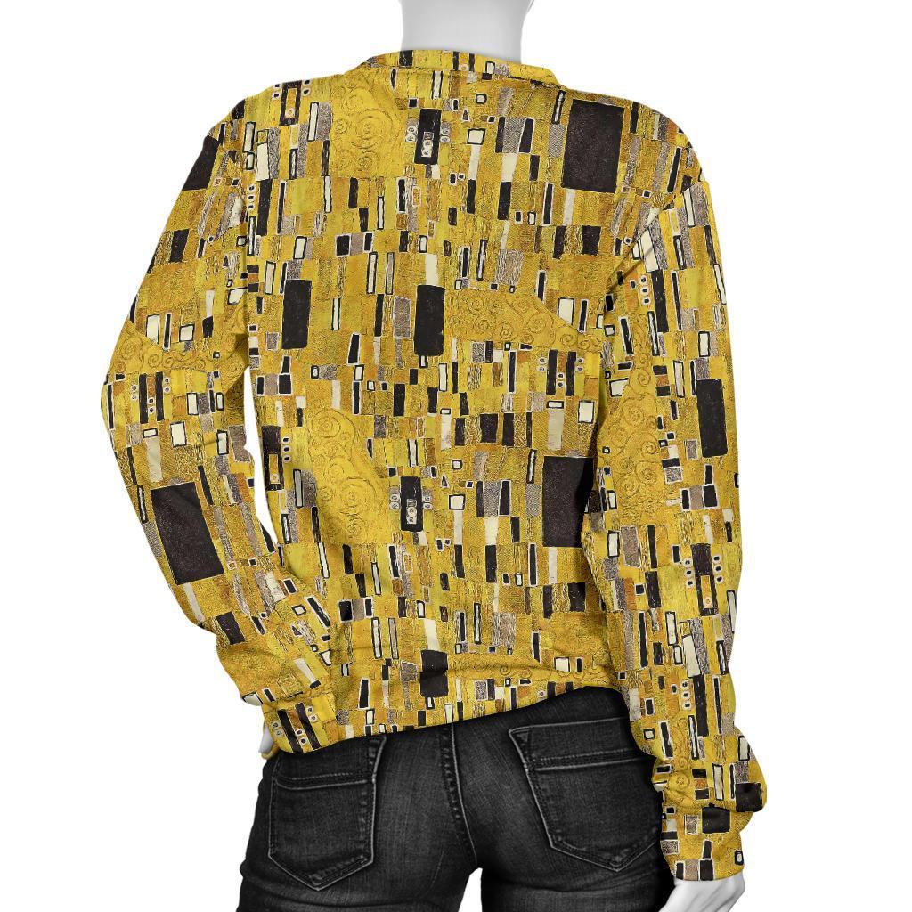 Klimt Gold Print Pattern Women's Sweatshirt-grizzshop