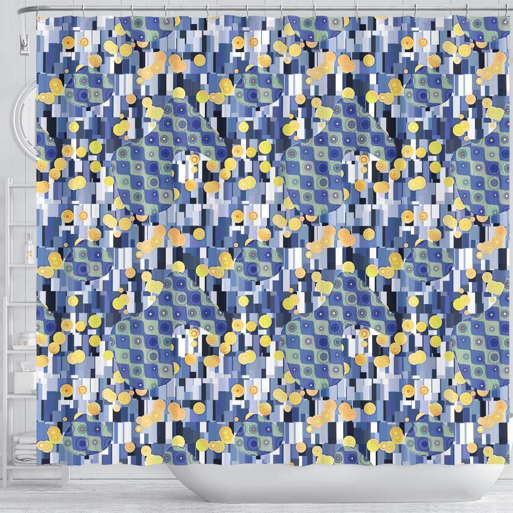 Klimt Pattern Print Bathroom Shower Curtain-grizzshop