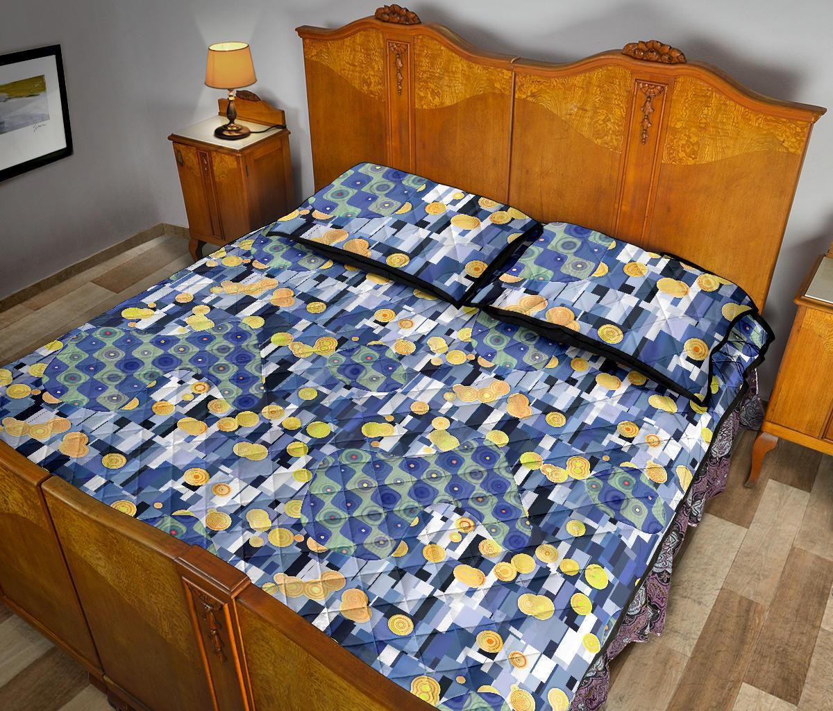 Klimt Pattern Print Bed Set Quilt-grizzshop