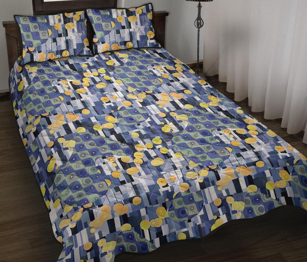 Klimt Pattern Print Bed Set Quilt-grizzshop