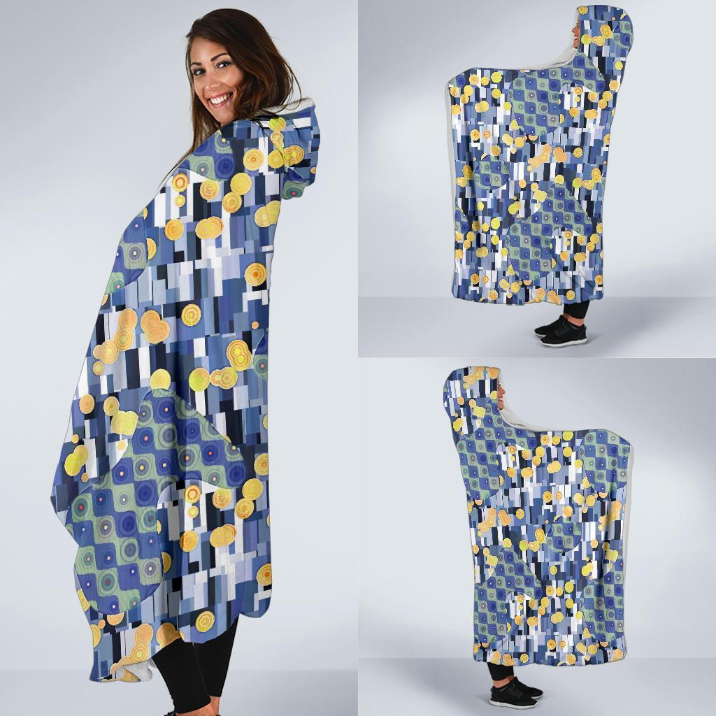Klimt Pattern Print Hooded Blanket-grizzshop