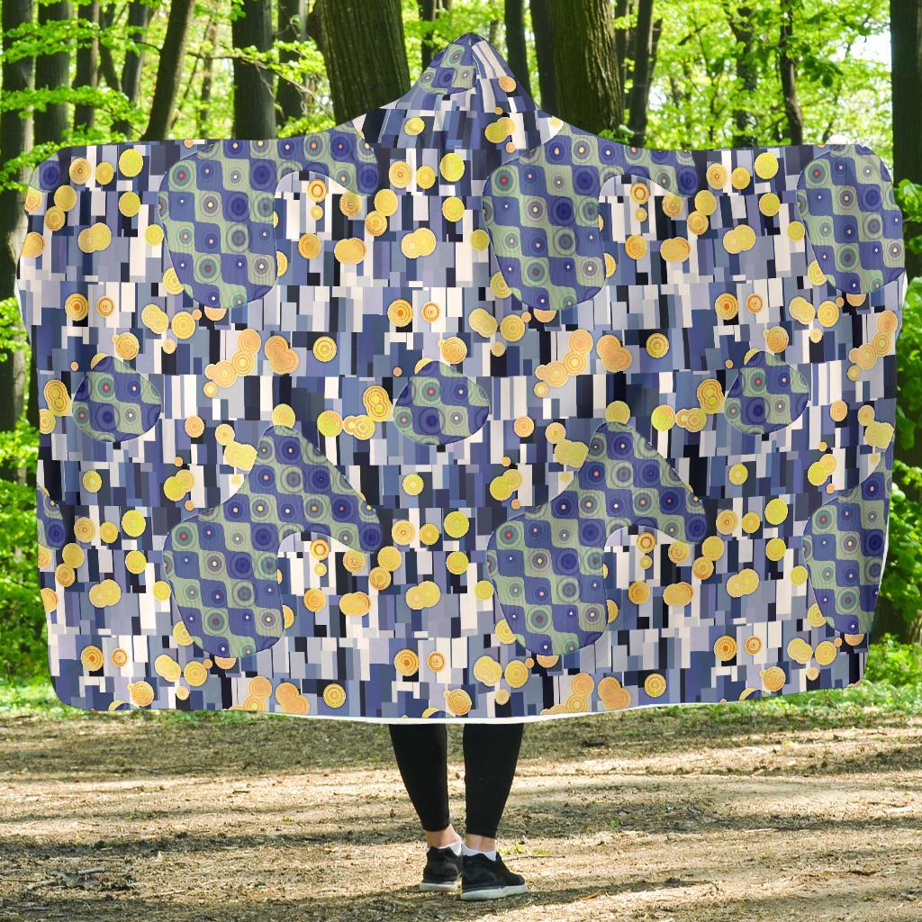 Klimt Pattern Print Hooded Blanket-grizzshop