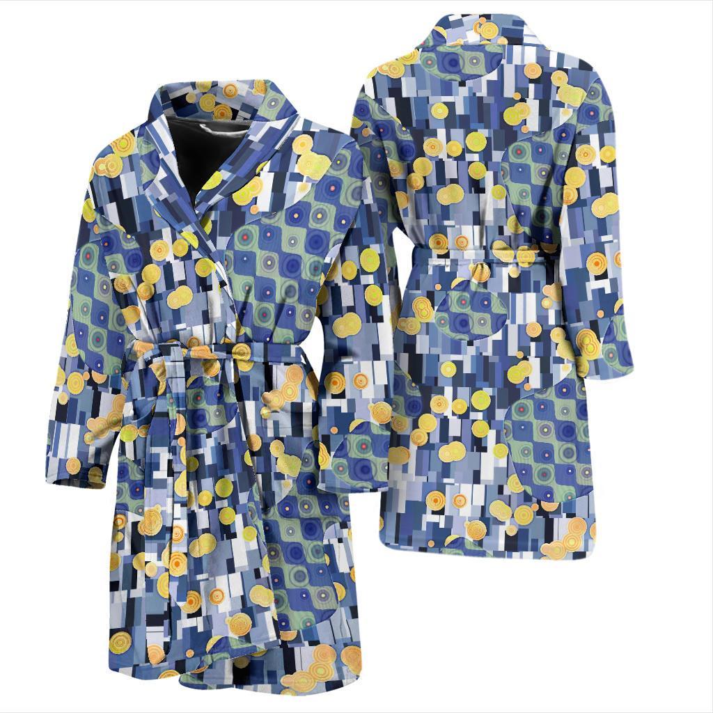 Klimt Pattern Print Men Long Robe-grizzshop