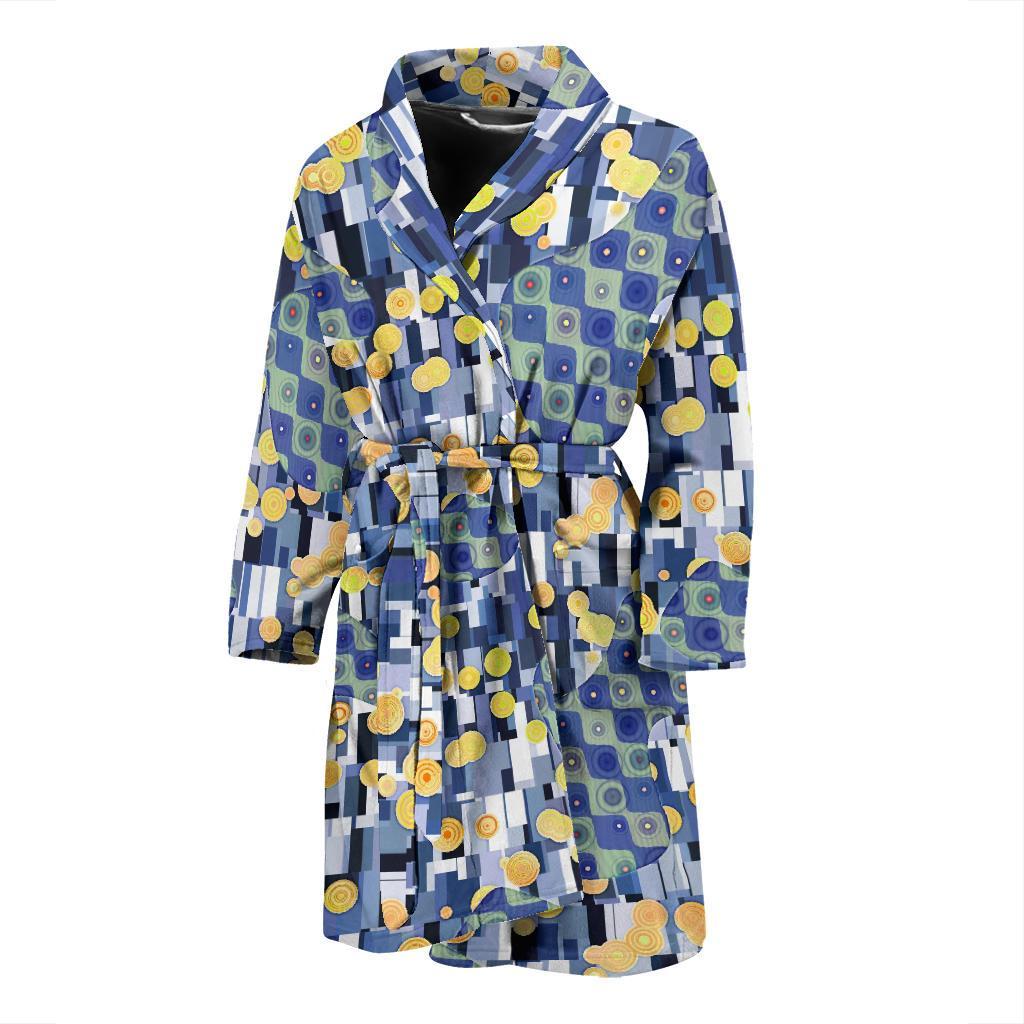 Klimt Pattern Print Men Long Robe-grizzshop