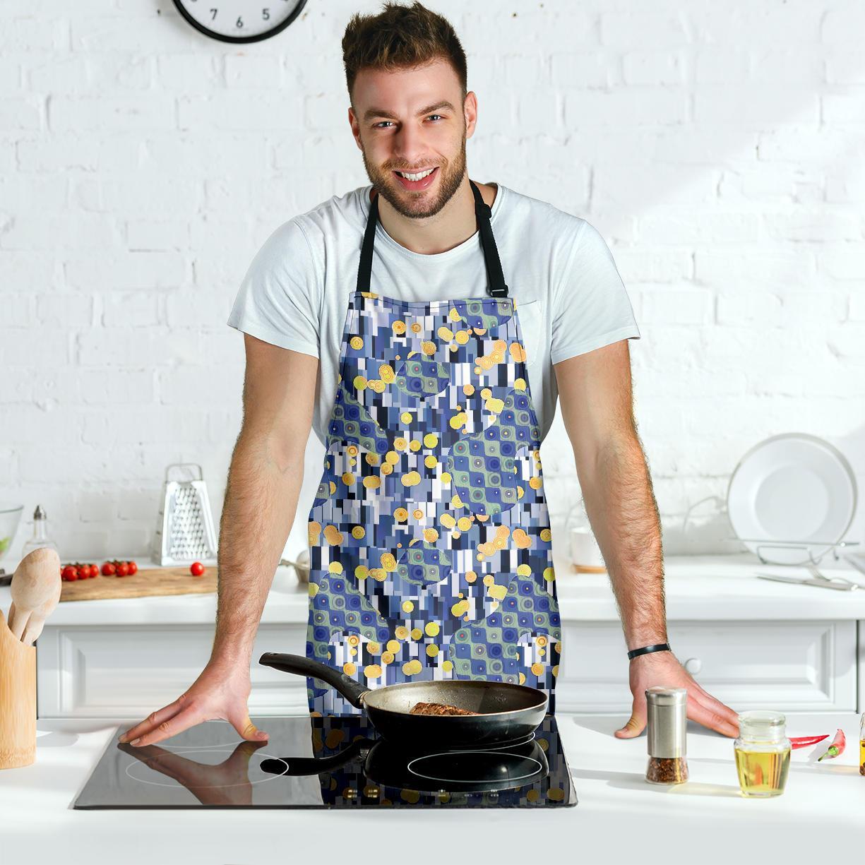 Klimt Pattern Print Men's Apron-grizzshop