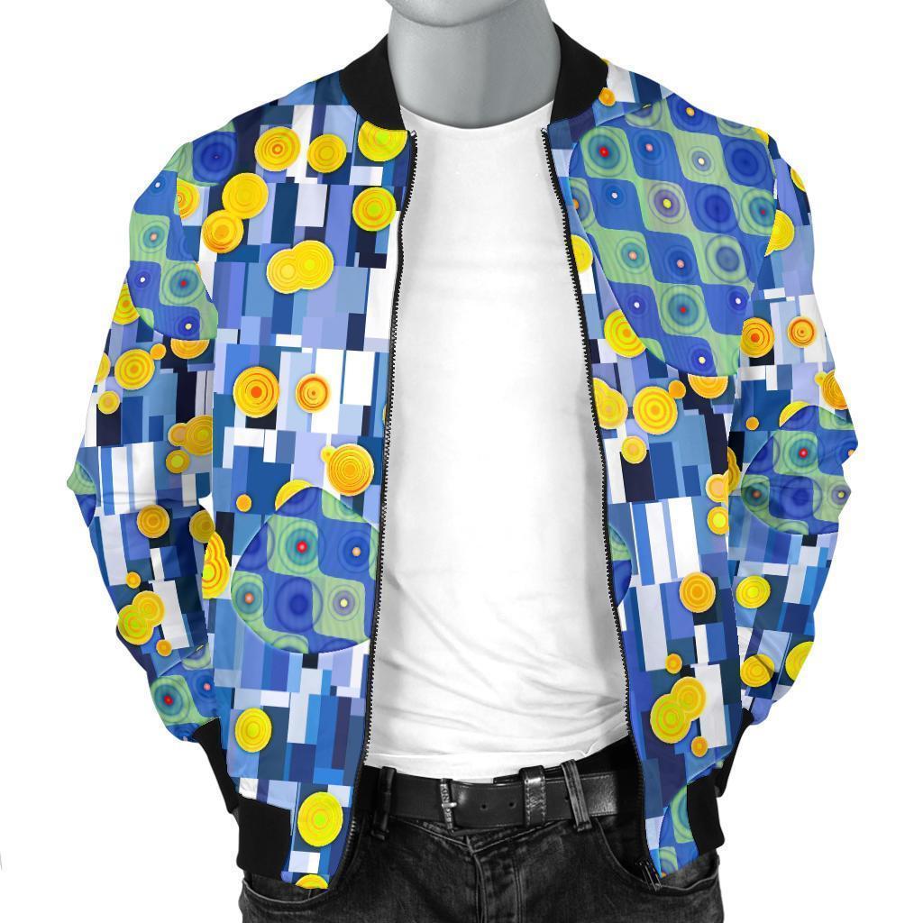 Klimt Pattern Print Men's Bomber Jacket-grizzshop