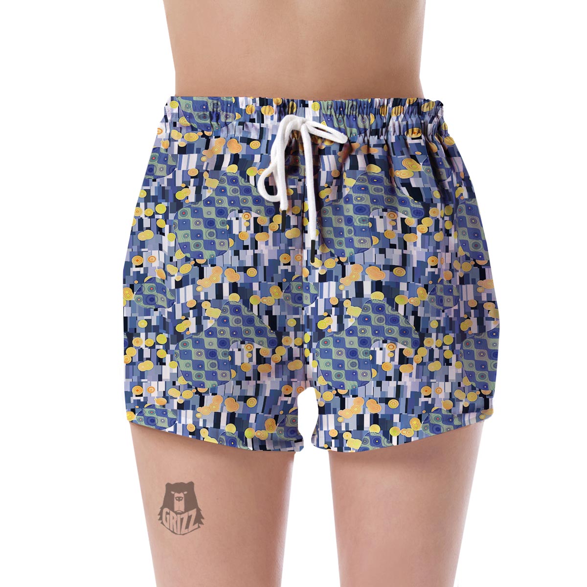 Klimt Pattern Print Women's Shorts-grizzshop