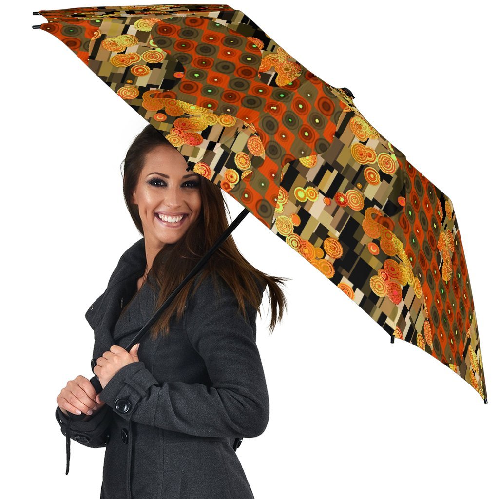 Klimt Print Pattern Automatic Foldable Umbrella-grizzshop