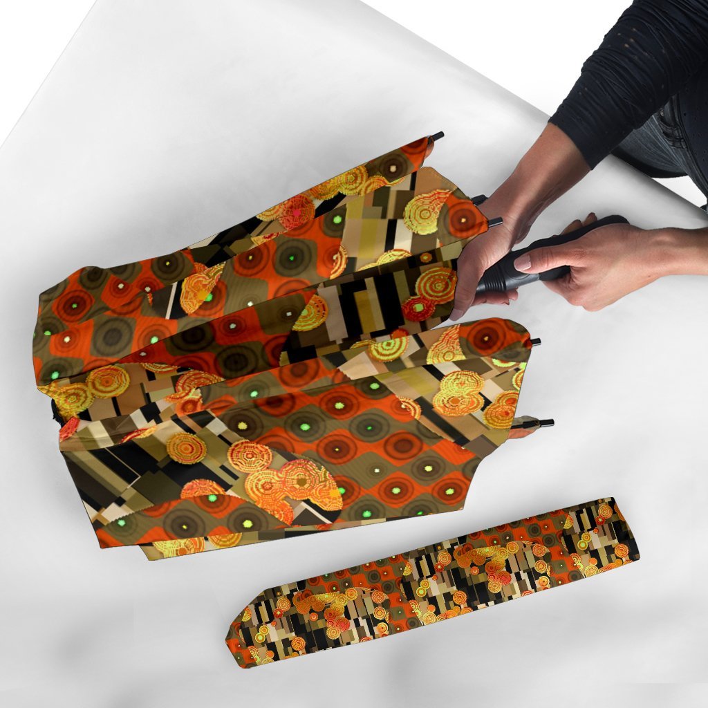 Klimt Print Pattern Automatic Foldable Umbrella-grizzshop