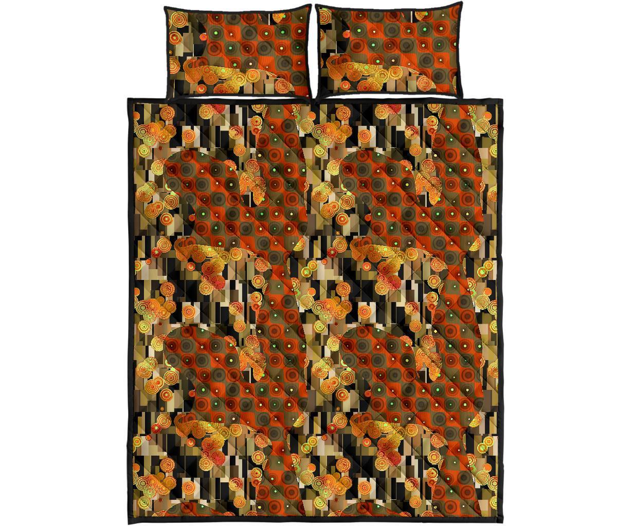 Klimt Print Pattern Bed Set Quilt-grizzshop