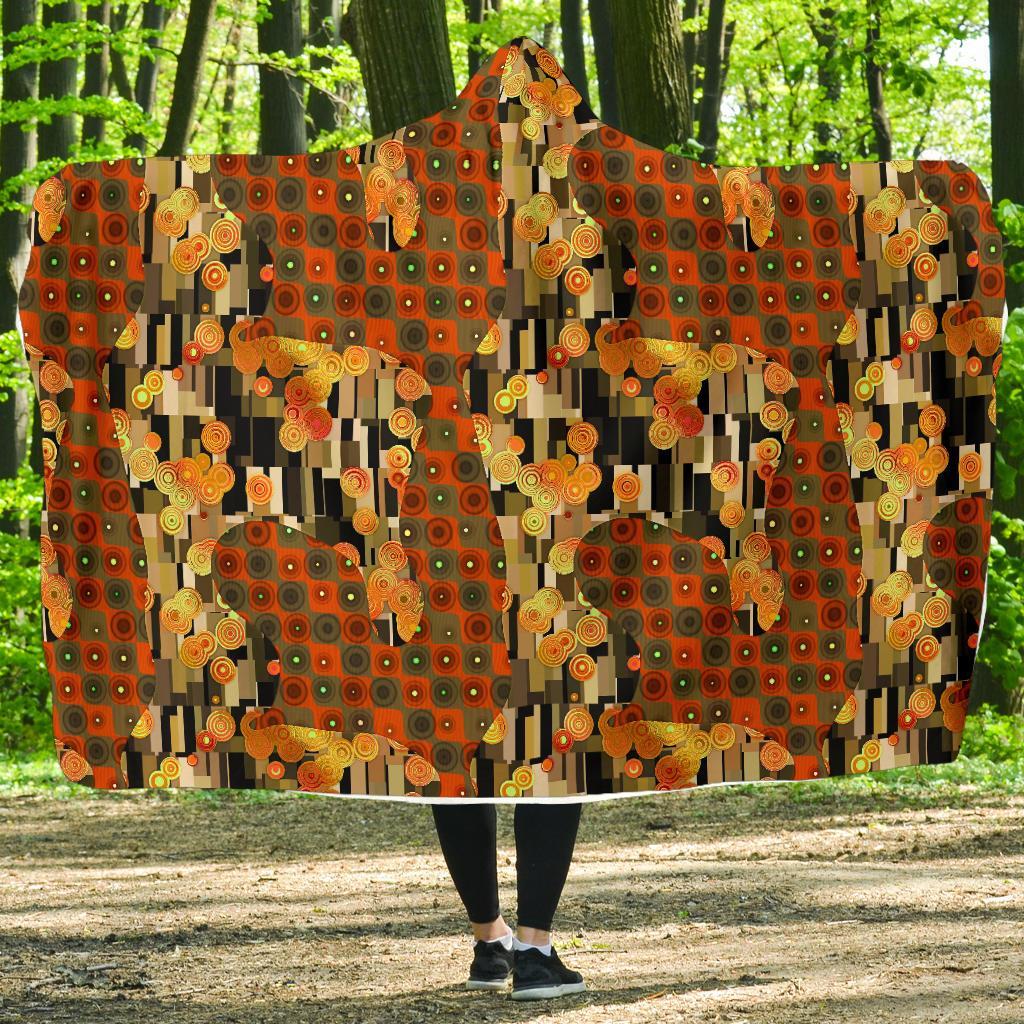 Klimt Print Pattern Hooded Blanket-grizzshop