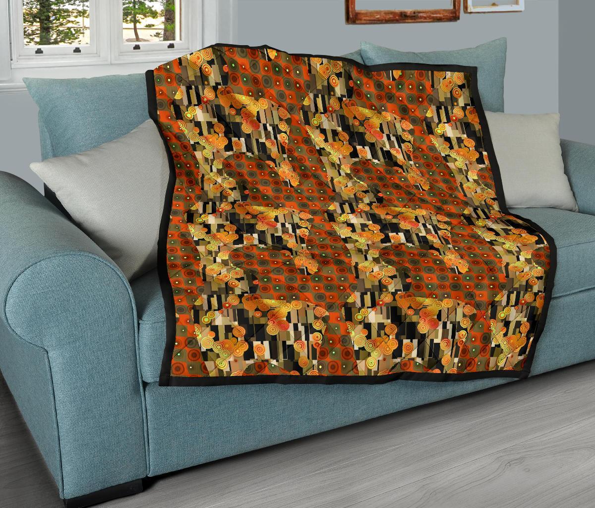 Klimt Print Pattern Quilt-grizzshop
