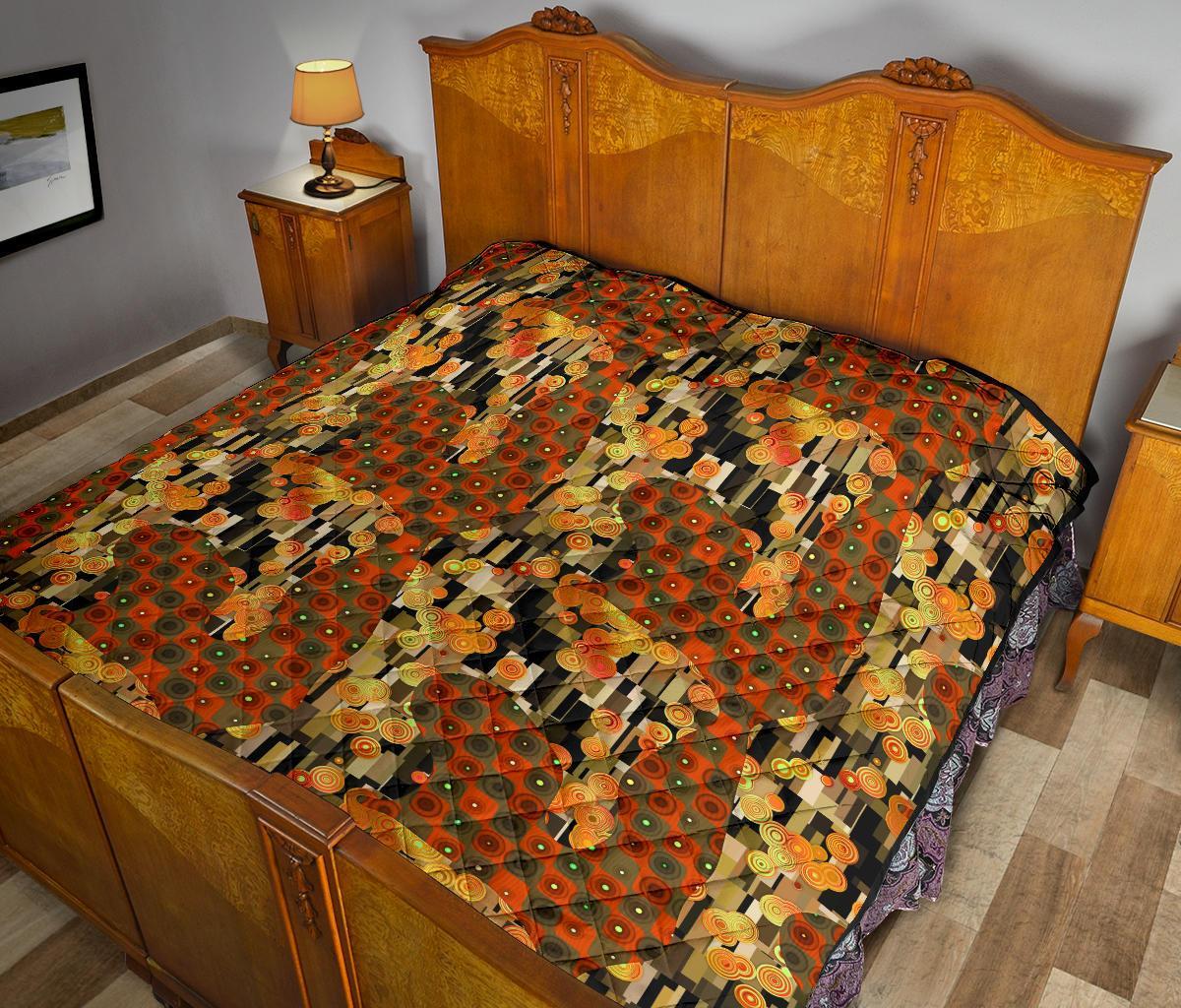 Klimt Print Pattern Quilt-grizzshop