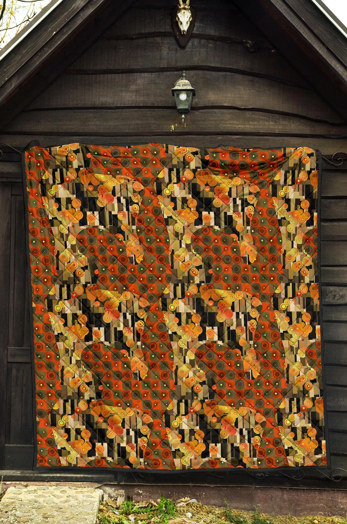 Klimt Print Pattern Quilt-grizzshop