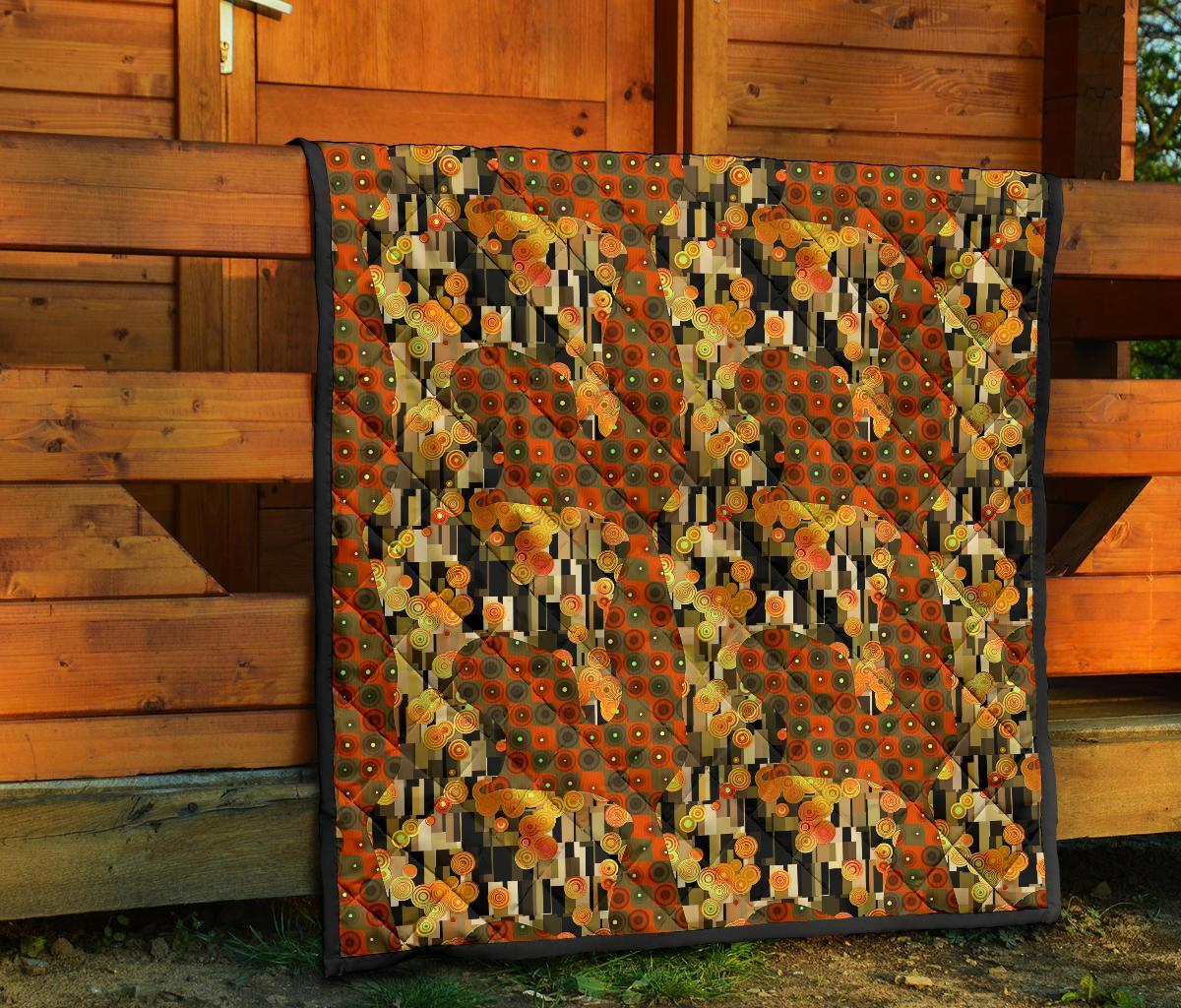 Klimt Print Pattern Quilt-grizzshop