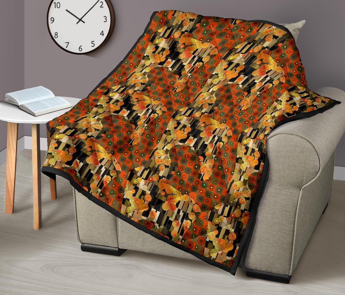 Klimt Print Pattern Quilt-grizzshop