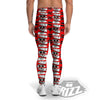 Knife And Skull Red Print Pattern Men's Leggings-grizzshop