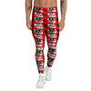 Knife And Skull Red Print Pattern Men's Leggings-grizzshop