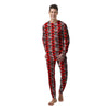 Knife And Skull Red Print Pattern Men's Pajamas-grizzshop