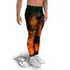 Knight Fight With Dragon Print Men's Leggings-grizzshop